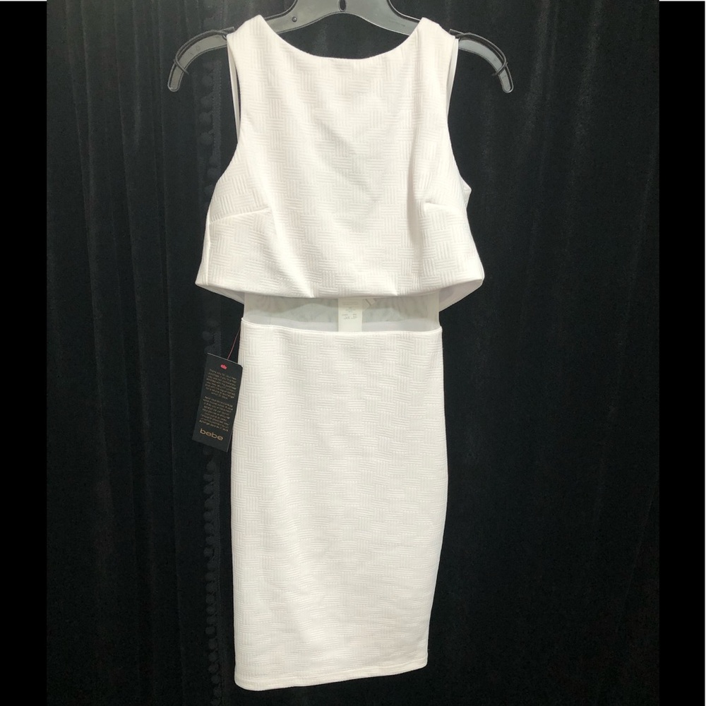 SOLD Stunning Bebe White Dress w/Shrug Jacket NWT - Picture 1 of 5